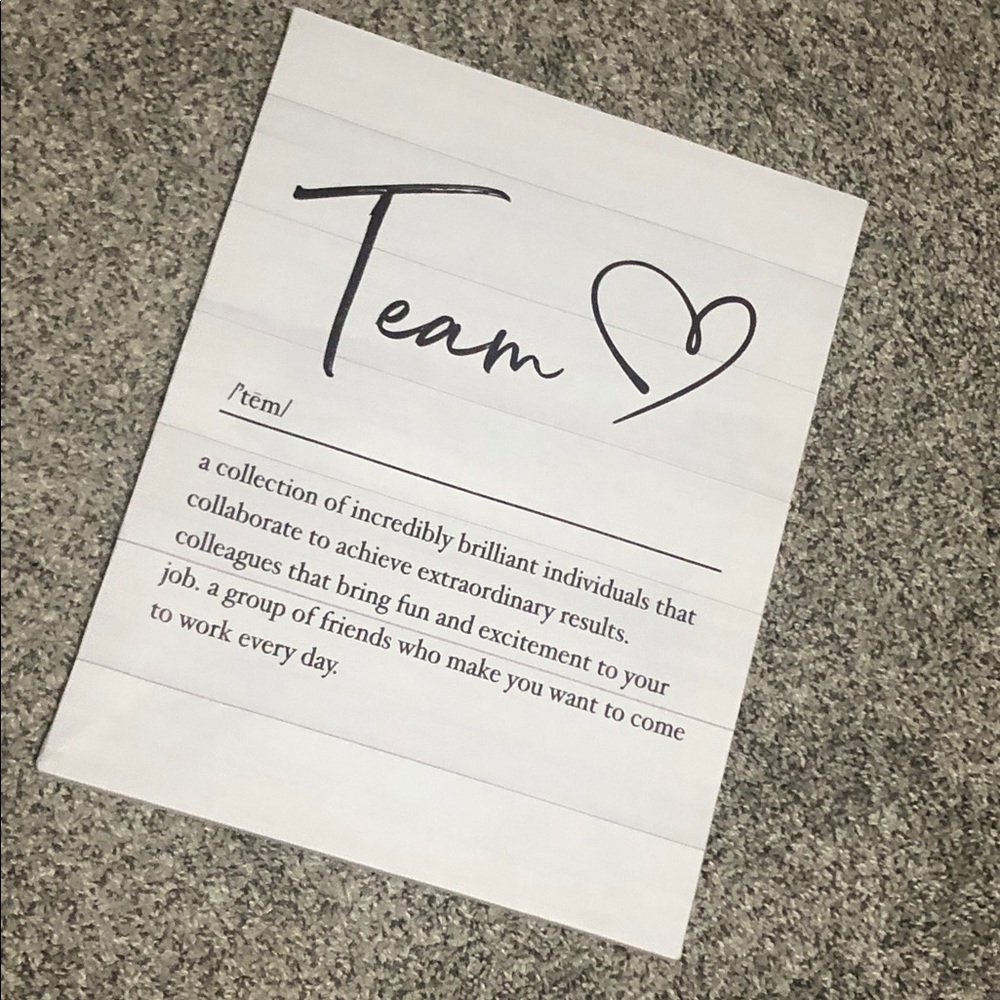 Team Definition Wall Art, motivational,team work, team